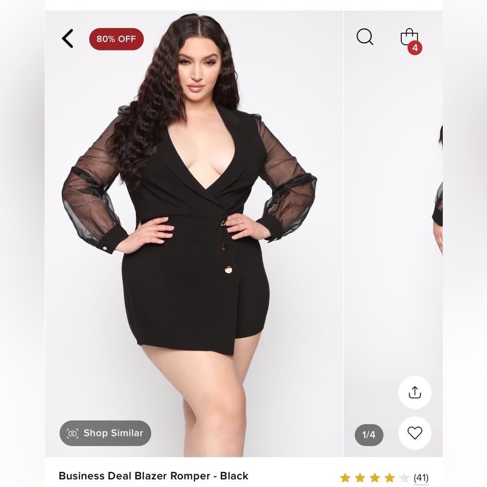 Blazer Romper - Black